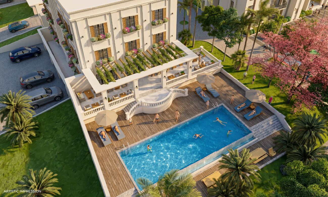 Club Evolve aerial — artistic impression