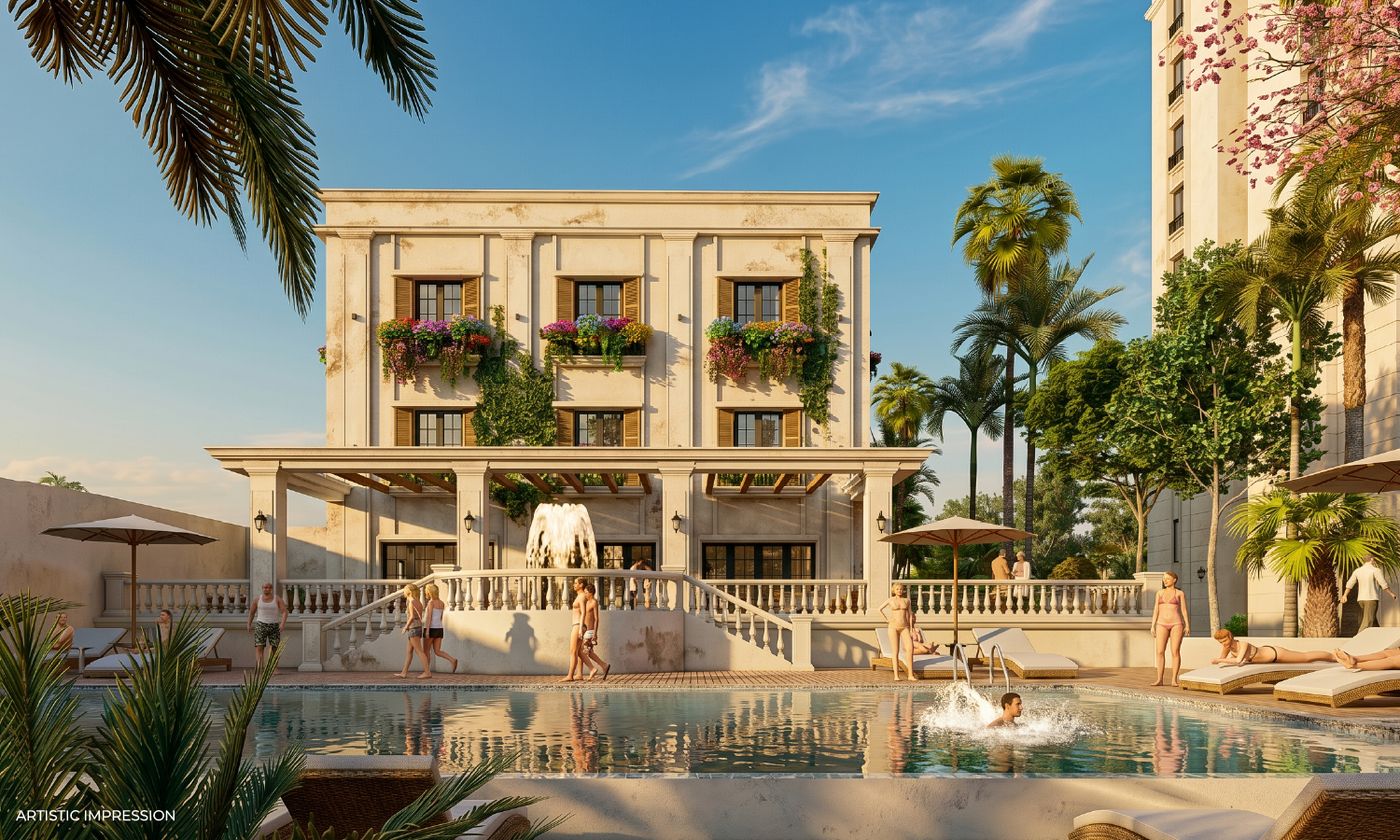 Poolside pavilion — artistic impression