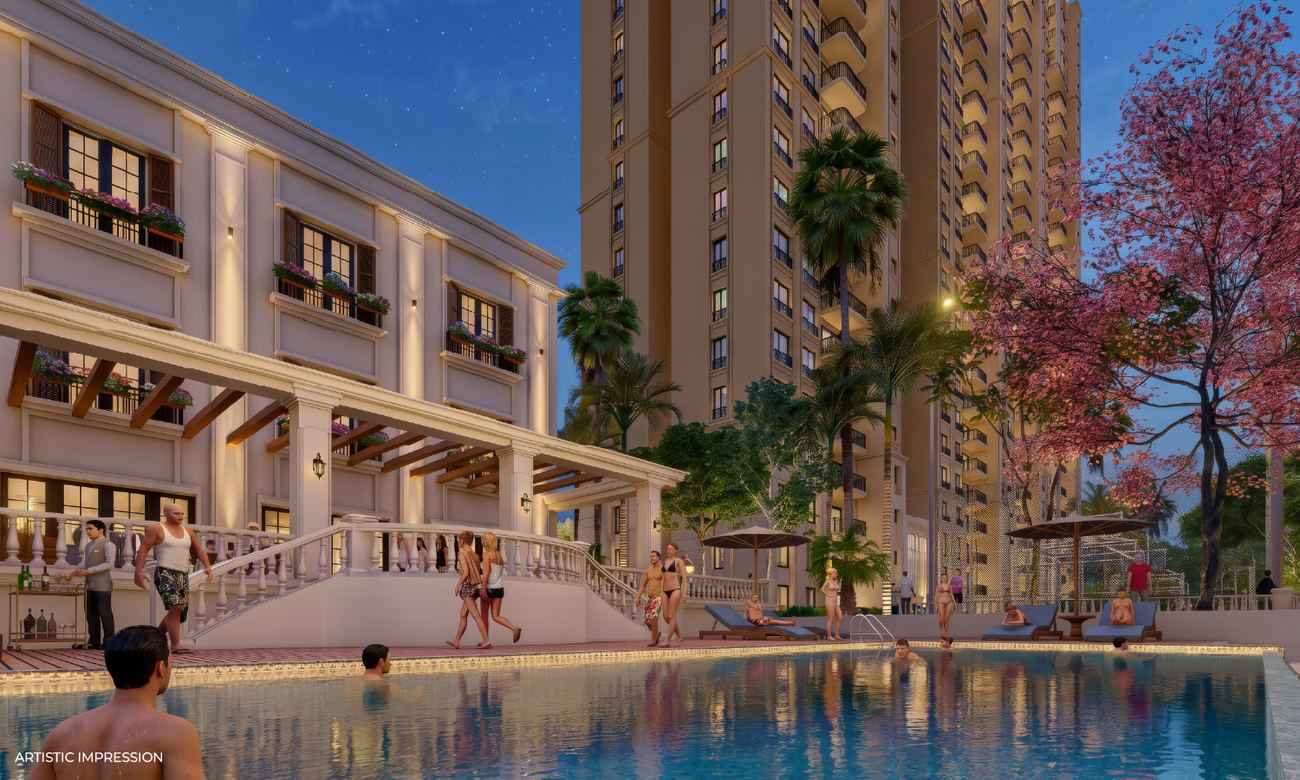 Evenings by the pool — artistic impression